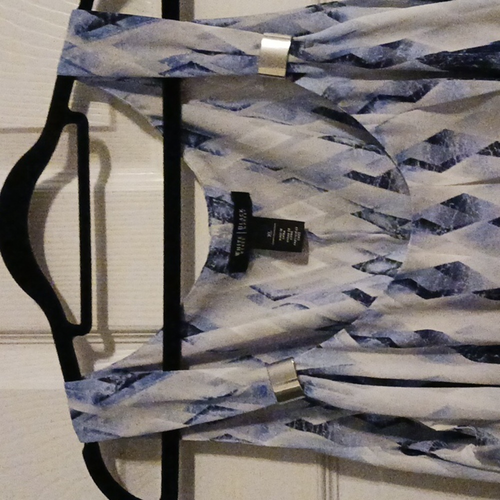 WHBM NWOT Tank Top XL Gray Navy And White